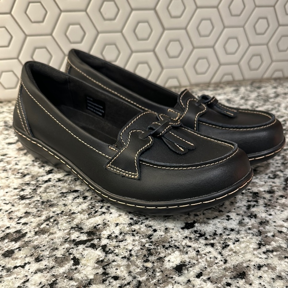 Black Loafers with Bow/Tassel Detail